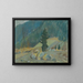 Mountain Stream Painting between Rocks - Zolo Palugyay — framed artwork on a wall