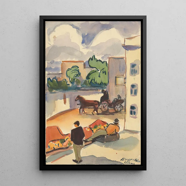 Provincial Street - Zolo Palugyay — framed artwork on a wall