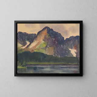 Hillsides above the river - Zolo Palugyay — framed artwork on a wall