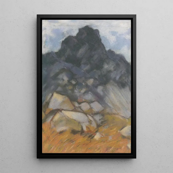 Mountain Peak Painting - Zolo Palugyay — framed artwork on a wall