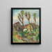 Sketch of a landscape with poplars - Zolo Palugyay — framed artwork on a wall