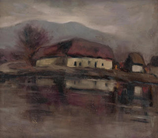 Sketch of a landscape with a lake - Zolo Palugyay — artwork view
