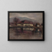 Sketch of a landscape with a lake - Zolo Palugyay — framed artwork on a wall