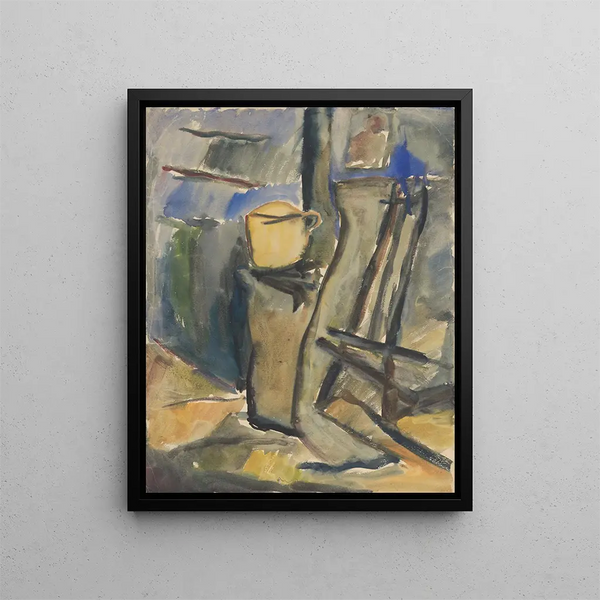 Nature morte au vase jaune - Zolo Palugyay — framed artwork on a wall