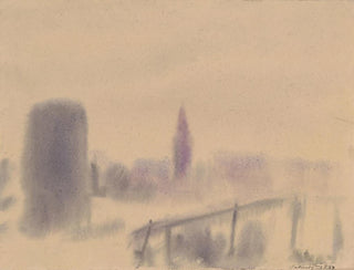 City in the fog - Zolo Palugyay — artwork view