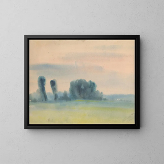 Trees in the meadow - Zolo Palugyay — framed artwork on a wall