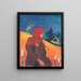 Girl of the Village with a Red Scarf - Zolo Palugyay — framed artwork on a wall