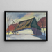 Village motif painting - Zolo Palugyay — framed artwork on a wall