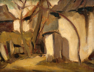 Village courtyard painting - Zolo Palugyay — artwork view
