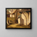 Village courtyard painting - Zolo Palugyay — framed artwork on a wall