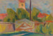 Village with a church - Zolo Palugyay — artwork view