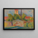 Village with a church - Zolo Palugyay — framed artwork on a wall