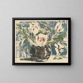 Vase with flowers - Zolo Palugyay — framed artwork on a wall