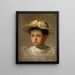 A girl with a hat - Zoltan Veress — framed artwork on a wall