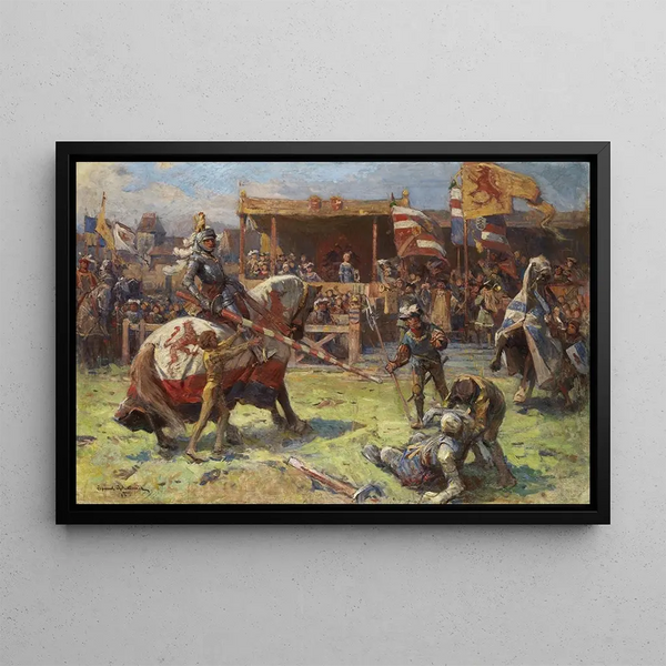 Tournament of Knights - Zygmunt Ajdukiewicz — framed artwork on a wall