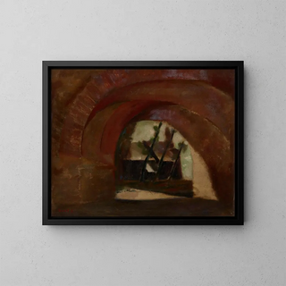 Pont et église à Terlikwka - Zygmunt Krl — framed artwork on a wall
