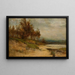 Landscape Painting with a Group of Trees - Zygmunt Sidorowicz — framed artwork on a wall
