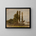 Landscape with trees and houses - Zygmunt Sidorowicz — framed artwork on a wall