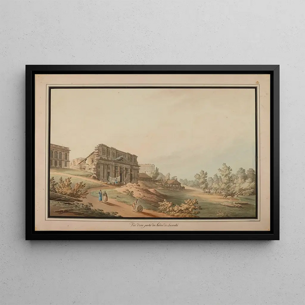 View of the buildings of Łazienki Park - Zygmunt Vogel — framed artwork on a wall