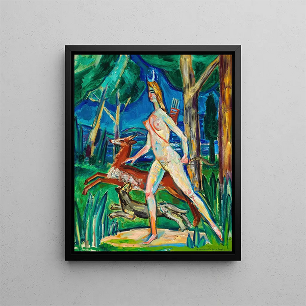 Diane dans la forêt - Zygmunt Waliszewski — framed artwork on a wall
