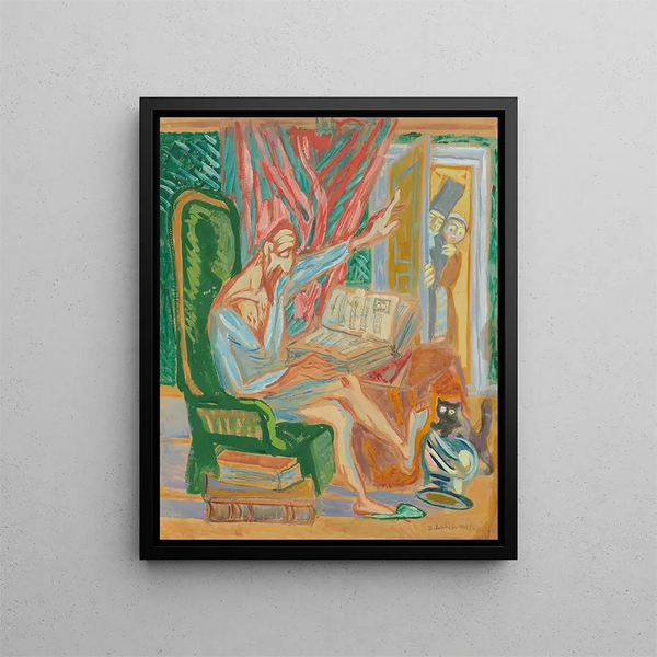 Don Quixote in an armchair - Zygmunt Waliszewski — framed artwork on a wall