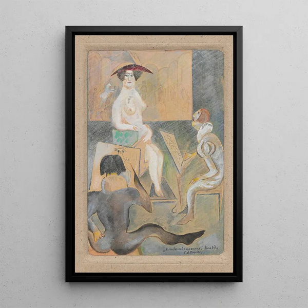In the artist's studio - Zygmunt Waliszewski — framed artwork on a wall
