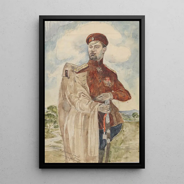 Portrait of the artist Kirill Zdanevich's brother-in-law - Zygmunt Waliszewski — framed artwork on a wall