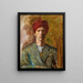 Self-portrait with turban - Zygmunt Waliszewski — framed artwork on a wall