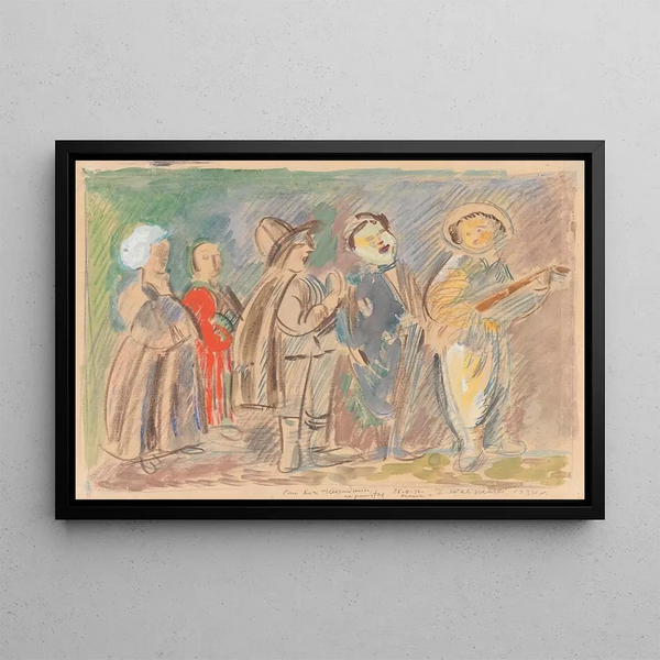 Boys singing - Zygmunt Waliszewski — framed artwork on a wall