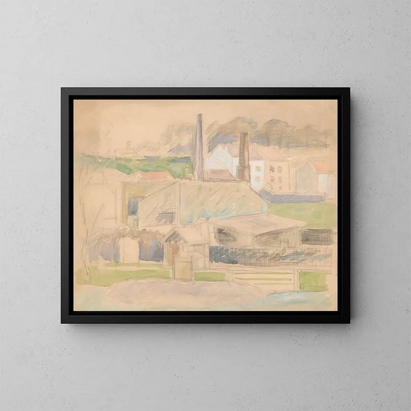 Sketch of an urban landscape - Zygmunt Waliszewski — framed artwork on a wall