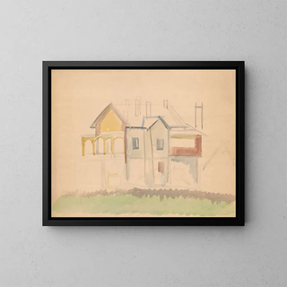 Sketch of buildings - Zygmunt Waliszewski — framed artwork on a wall