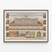 Detailed architectural poster of Solomon's Temple — framed artwork on a wall