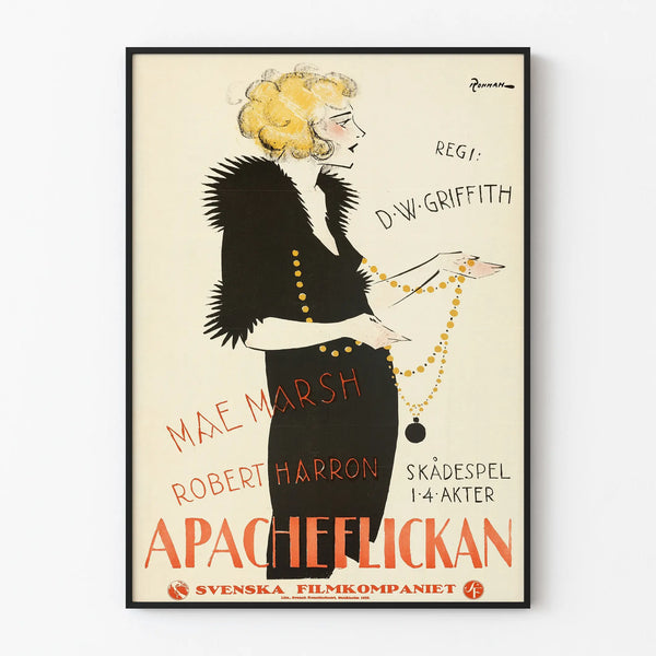 Vintage poster Apacherflickan elegant wall decoration