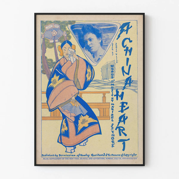 Vintage Poster A China Heart - Art Nouveau Wall Decoration