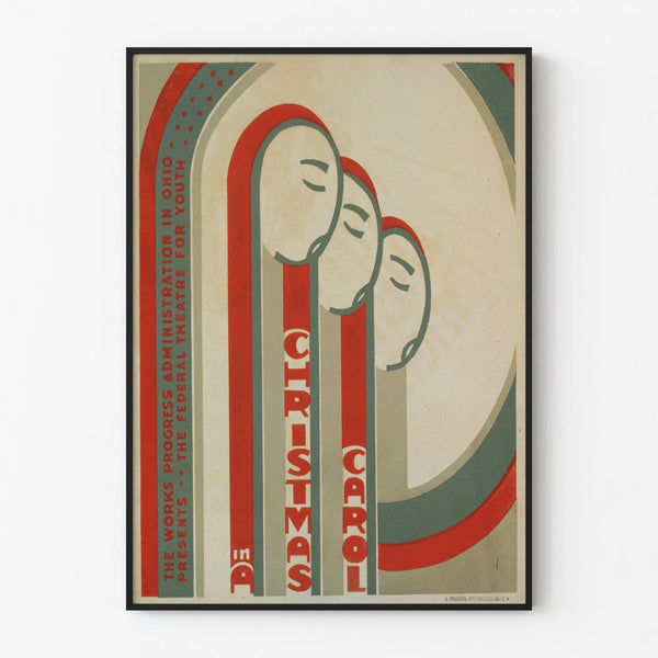 Vintage decorative Christmas Carol poster