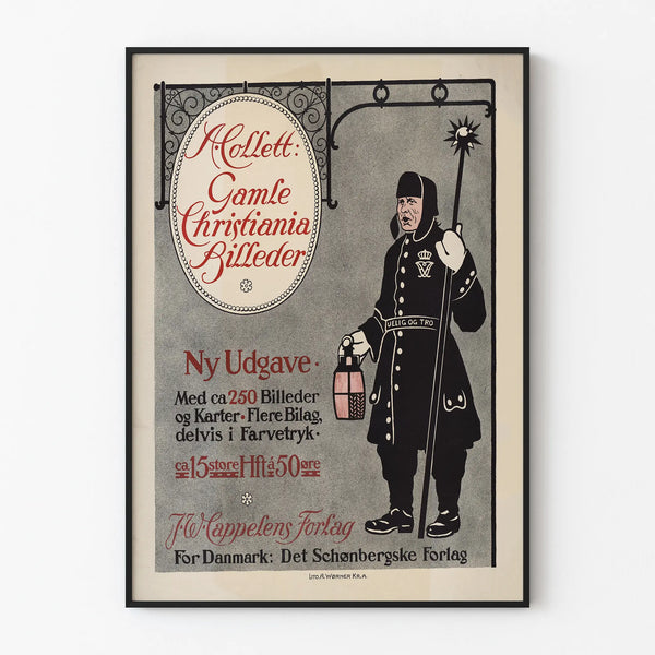 Vintage poster A. Collett Gamle Christiania Billeder - Historic wall decoration