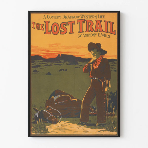 Vintage Poster The Lost Trail Western by Anthony E. Wills