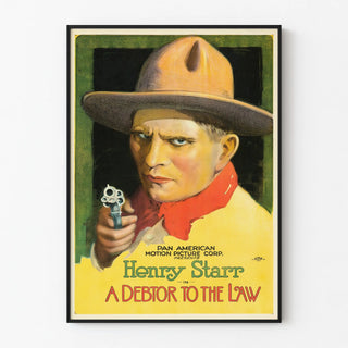 Vintage Western Poster A Debtor to the Law