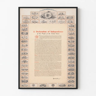 Wall Poster of the Declaration of Independence of the United States - Vintage Style