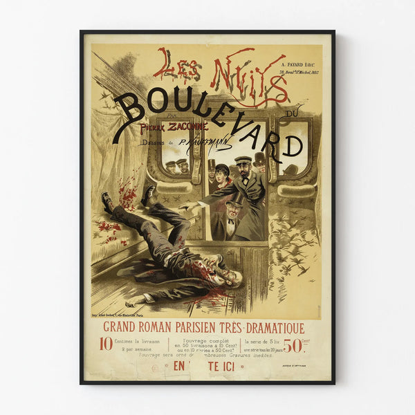Vintage Poster Les Nuits du Boulevard - Dramatic Wall Decoration