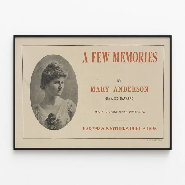 Retro poster A Few Memories with vintage portrait — framed artwork on a wall