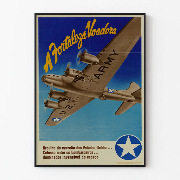 Vintage Poster A Fortaleza Voadora - American Aviation Wall Decoration