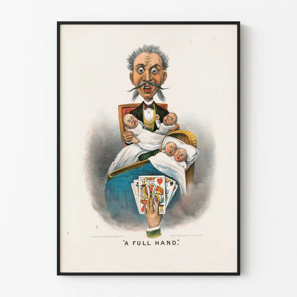 Vintage humorous poster 'A Full Hand' for original wall decoration