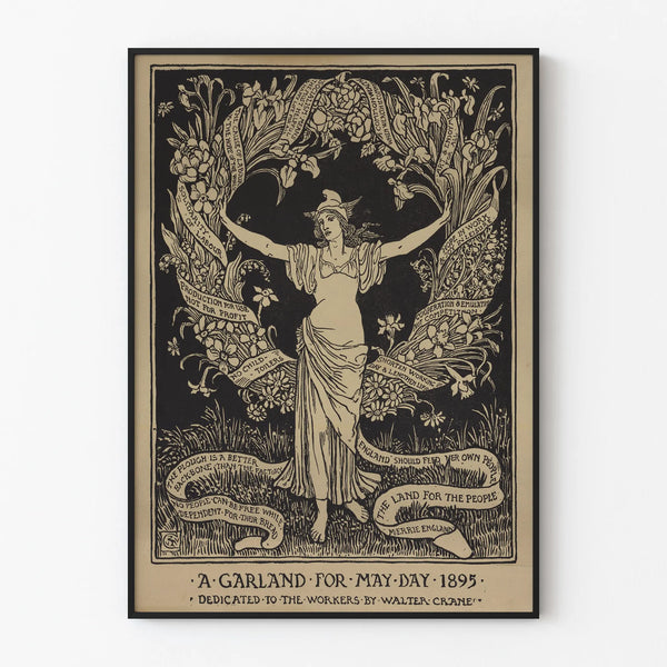Vintage Wall Poster A Garland for May Day 1895