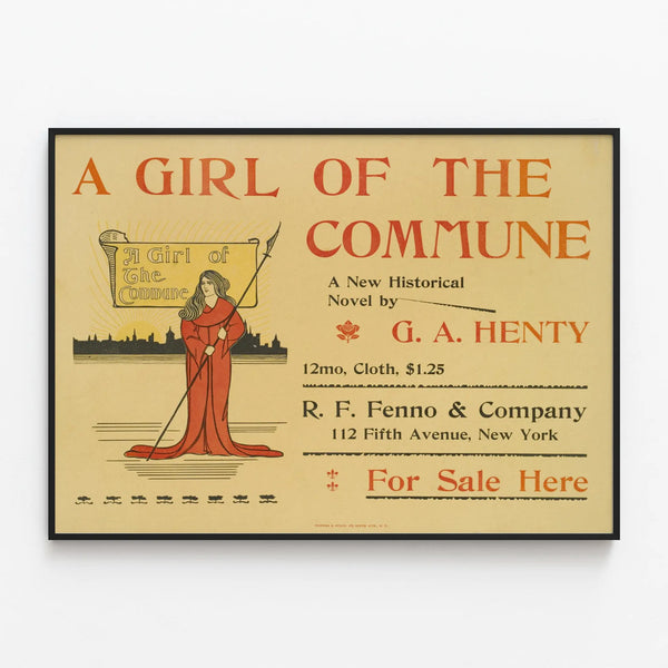 Vintage poster A Girl of the Commune - Graphic illustration for wall decoration — framed artwork on a wall