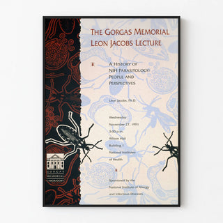 Vintage scientific poster on parasitology NIH - Léon Jacobs Conference