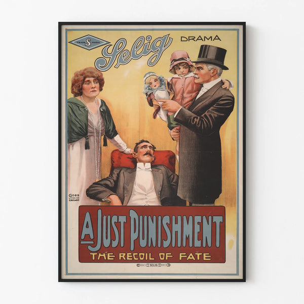 Vintage Drama Poster A Just Punishment - Classic Wall Decoration