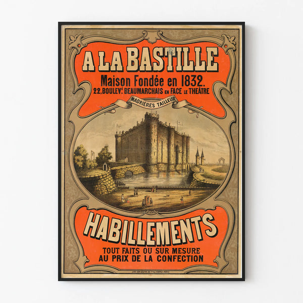 Vintage Poster of La Bastille - Retro Parisian Wall Decoration