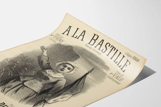 Vintage Poster La Bastille - Lyrics Lucien Rouland, Music E. de Reichenstein