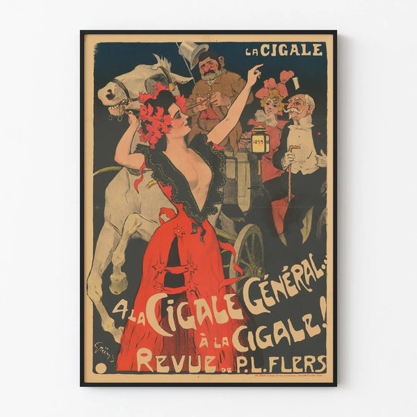 Vintage poster La Cigale Revue at La Cigale Wall Decoration